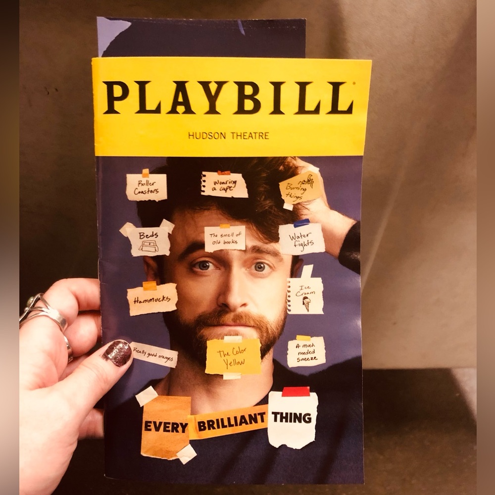 Every Brilliant Thing Playbill Broadway- Daniel Radcliffe